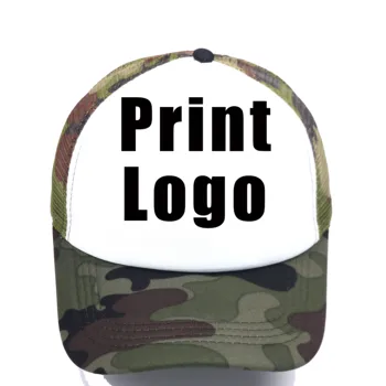 Печат 1бр шапка безплатен потребителски лого бейзболна шапка за възрастни, детски самоличността направи си САМ Дизайн на шофьора шапката е 100% полиестер, шапка празна мрежа Cap