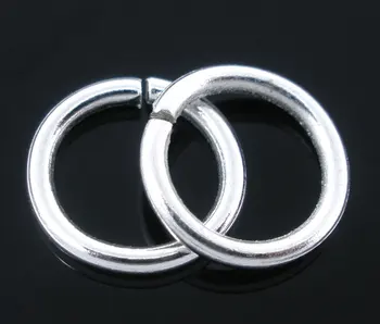 Прекрасни 300 бр Посребрени Открити пръстени за скокове 1.2x9 мм (B04409)