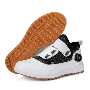 Професионални обувки за голф, Дамски водоустойчив обувки, шнурове с дръжка против хлъзгане, шипове, Дамски водоустойчив обувки за гольфа36-46