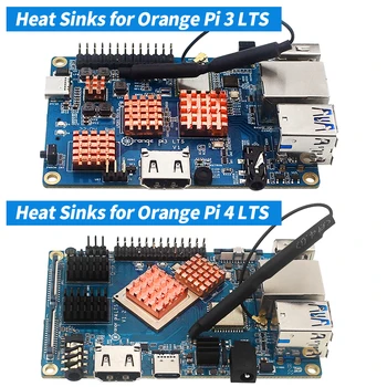 Радиатори Пасивно Охлаждане на Радиатора от Меден алуминиева Сплав Orange Pi 3 4 LTS с Самоклеющимся покритие за Orange Pi 4 3 LTS
