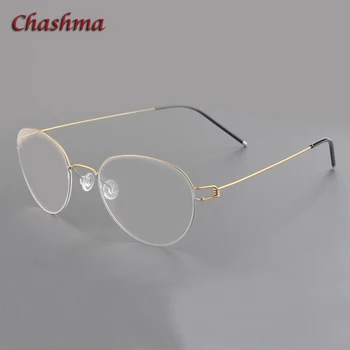 Ретро Чист Титан Мъжки Кръгли Ультралегкие Оптични Очила В Рамка От Чист Титан Дамски Модни Vintage Слънчеви Очила