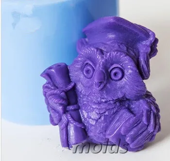 свещи прави животную на мухъл Занаят Дии ивици на мухъл силикон сови 3D във форма за сапун