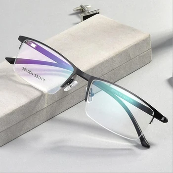 Свръхлеки бизнес мъжки Оптични Рамки за Очила от Късогледство, Полукадровая пружина на рамки за Очила, Рамки за очила F612