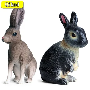 Симулация модел на диво животно, детски пластмасови играчки за декорация, нова мини-модел на животното заек, украса, ръчно изработени