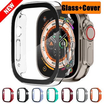 Стъкло + Калъф за Apple Watch Ultra Case 49 мм Smartwatch PC Защитно Фолио за Екран от Закалено Стъкло Аксесоари Iwatch Серията Ultra 49 мм