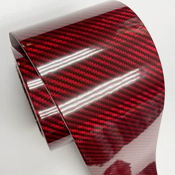 Супер Лъскава ширина 10 см Червена Холограма филмът Винил От Въглеродни Влакна направи си САМ Автомобили Стикер за Лаптоп Стикер Самоклеящийся Лист
