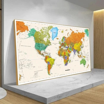 Съвременната Карта на Света Живопис Плакатная Печат HD Снимки, Отпечатани на Платно, Използвани за Офиса, Дома, Стенни Изкуство Cuadros