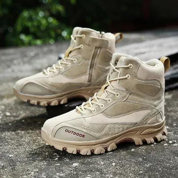 Тактически Военни Армейските Мъжки Обувки От Естествена Кожа от Армията на САЩ Ловни Туристически Пешеходни Турове, Зимни Работни Обувки Bot Zapatos
