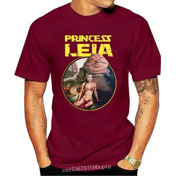 Тениска принцеса Лея и Джаббы, Черен Памучен Мъжки t-shirt Размер от S до 3XL