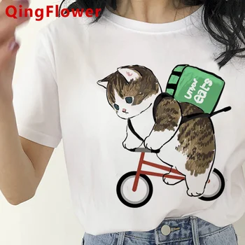 Топ оборудвани с котка чат, женски японски летни тениски с аниме, дизайнерски дрехи за момичета