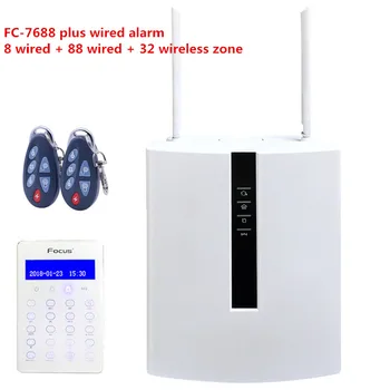 Фокус FC-7668Pro Жичен Промишлена Аларма, Rj-45 TCP IP GSM Домашна Алармена система с 8 жични зона и 88 гумата система за сигнализация