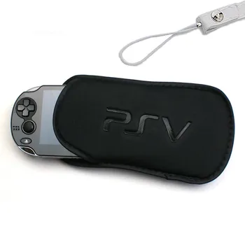 Черна Однотонная Чанта от Полиестер Противоударная Чанта Защитен Мек Калъф Мек Калъф с Ключалка за конзола PS Vita PSV 1000 2000