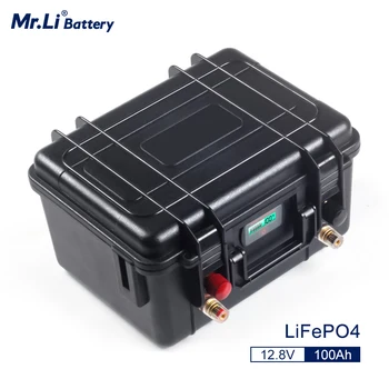 （Дайте зарядно устройство） Lifepo4 12V 100Ah Акумулаторна батерия с вграден BMS За Слънчевата система Извънбордови източник на енергия EV RV