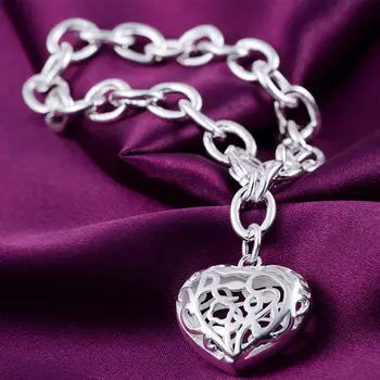 продажба на едро 925 сребро висящи Кух гривни във формата на сърце за жени Сватба парти Класически женски Празнични подаръци, модни аксесоари